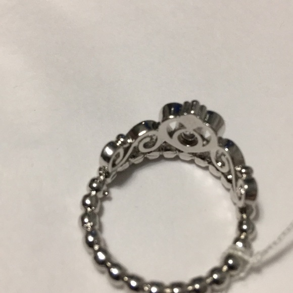 WHITE Sapphire Sterling Silver Ring - Picture 4 of 6